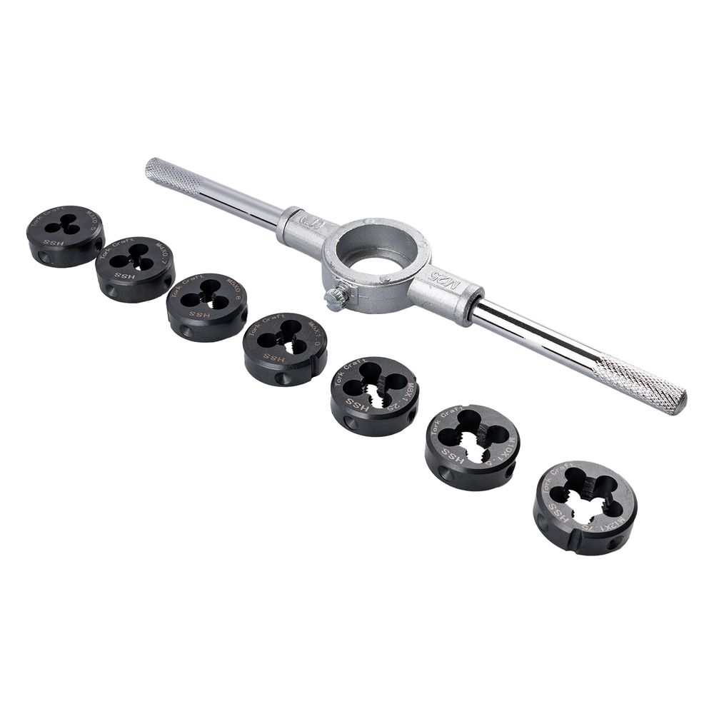 Die Hss M3 - M12 And Die Holder Set 8pce 3-12mm Carded